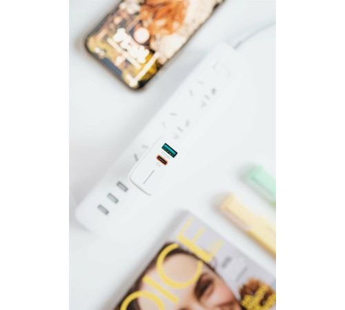 MORE CHOICE (4620202551252) NC61a White - 1USB+1USB-C 3.0A PD 20W+QC3.0 быстрая зарядка для Type-C