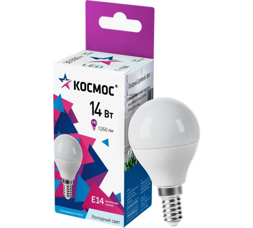 КОСМОС LkecLED14wGL45E1465 14W/E14/6500K
