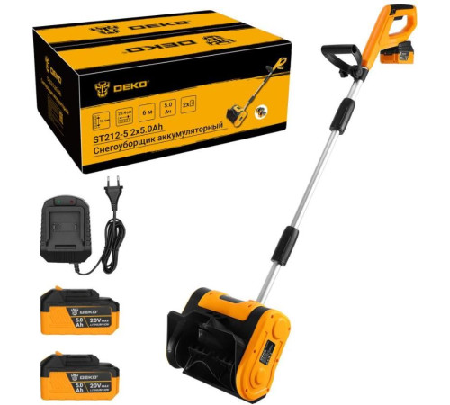 Снегоуборщик аккумуляторный DEKO ST212-5, 20В, 2*5.0Ач 083-4442
