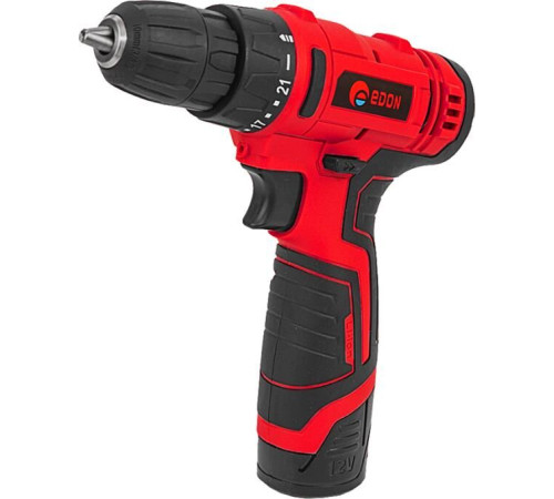 Дрель-шуруповёрт EDON AD-1201 черный/красный 15417 12В, 1аккум