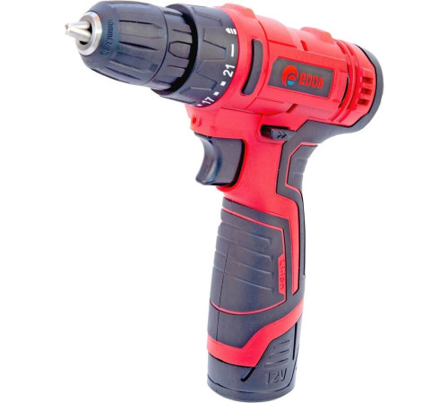 Дрель-шуруповёрт EDON AD-1201 черный/красный 15417 12В, 1аккум