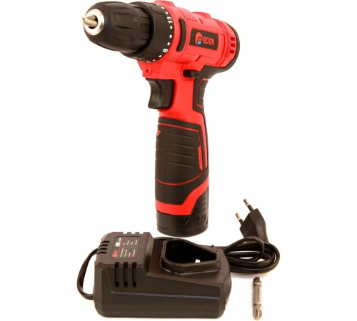 Дрель-шуруповёрт EDON AD-1201 черный/красный 15417 12В, 1аккум