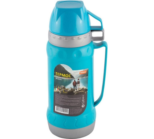 MALLONY Термос в пластиковом корпусе со стеклянной колбой ACQUA, 1,0 л (2 чашки) (008239)