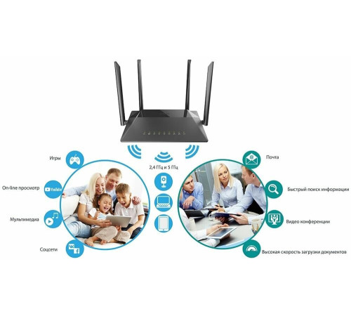 D-LINK DIR-841/RU/A1 AC1200 Black