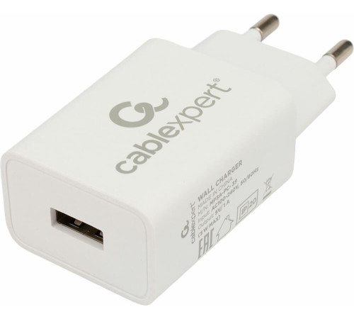 CABLEXPERT (22211) ЗУ5Вт, 1А, 1хUSB, белый, пакет
