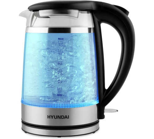 HYUNDAI HYK-G3036 1.7л. 2200Вт черный/прозрачный (стекло/пластик)
