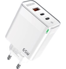 AKSBERRY (6974929200114) T50 USBC+USBC+ USBA QC3.0 65w (белый)