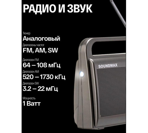 SOUNDMAX SM-RD2110 темно-серый