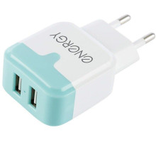 ENERGY Сетевое зарядное устройство ET-33, 2 USB разъёма, 2,1А, цвет - белый (104291)
