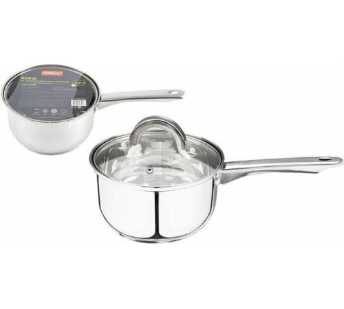 MALLONY Ковш Mediano, объем 1,9 л, диа 16 см, из нерж стали с крышкой (005441)