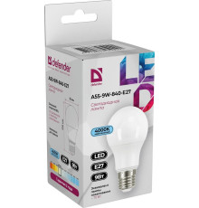 DEFENDER (95009) A55-9W-840-E27 груша, нейтральный белый, 1 шт