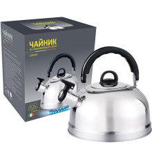 БЕЗ ТМ Чайник Casual, объем 2,7 л, из нерж стали со свистком, зеркальная полировка, (004260)