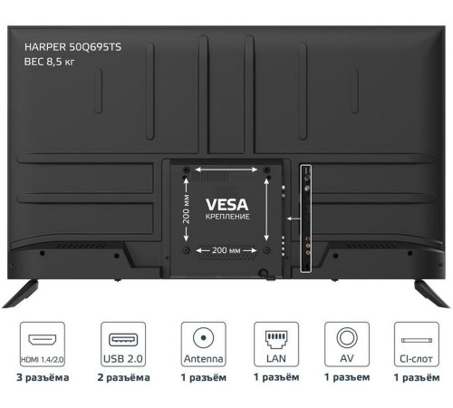 HARPER 50Q695TS UHD 4K SMART TV Безрамочный