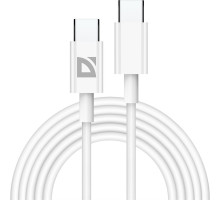 DEFENDER (87537) USB кабель F182 TypeC-TypeC 2м, белый