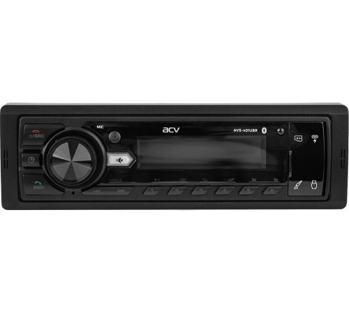 ACV AVS-401UBR (1din/База 36мм/красная/Bluetooth/USB/TYPE-C/AUX/SD/FM/4*50)
