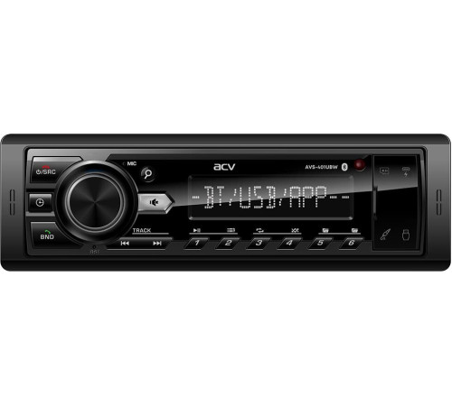 ACV AVS-401UBW (1din/База 36мм/белая/Bluetooth/USB/TYPE-C/AUX/SD/FM/4*50)