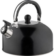 БЕЗ ТМ Чайник, Casual, объем 2,7 л, со свистком, из нержавеющей стали, окрашенный, цвет: чёрный (985624)