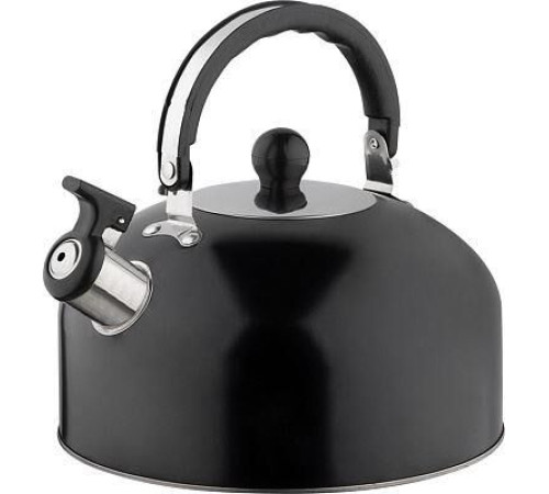 БЕЗ ТМ Чайник, Casual, объем 2,7 л, со свистком, из нержавеющей стали, окрашенный, цвет: чёрный (985624)