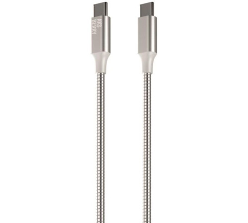 AKSBERRY (6900288580017) X161 Spring USB C - USB C, support 20V/5A, 100W, 1м в металлической оплетке, серебристый