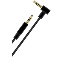 AKSBERRY (6900284120010) x176 угловой jack 3.5мм круглый в тканевой оплетке 1м, черный