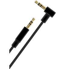 AKSBERRY (6900284120010) x176 угловой jack 3.5мм круглый в тканевой оплетке 1м, черный