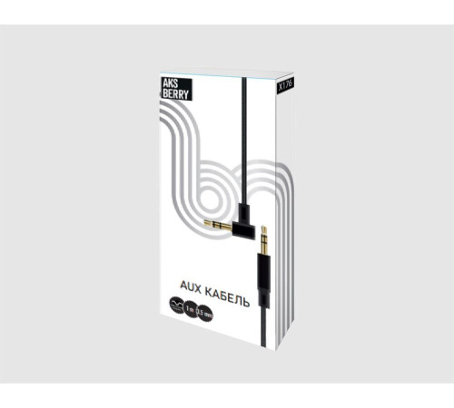 AKSBERRY (6900284120010) x176 угловой jack 3.5мм круглый в тканевой оплетке 1м, черный
