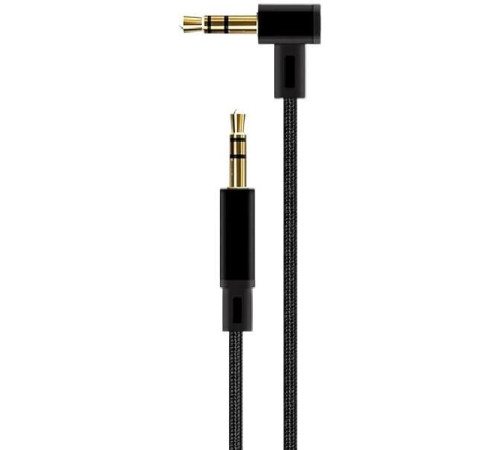 AKSBERRY (6900284120010) x176 угловой jack 3.5мм круглый в тканевой оплетке 1м, черный