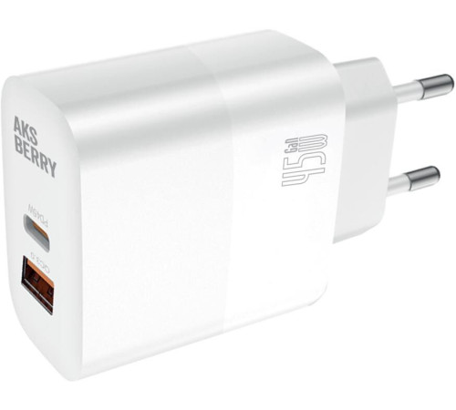 AKSBERRY (6900286950010) T45 45W PD + QC3.0, белый
