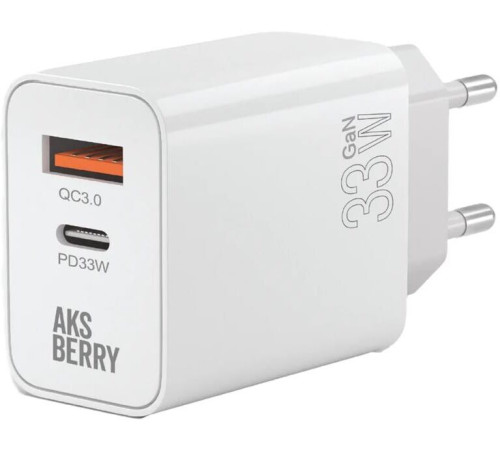 AKSBERRY (6900286960019) T46 30W PD + QC3.0, белый