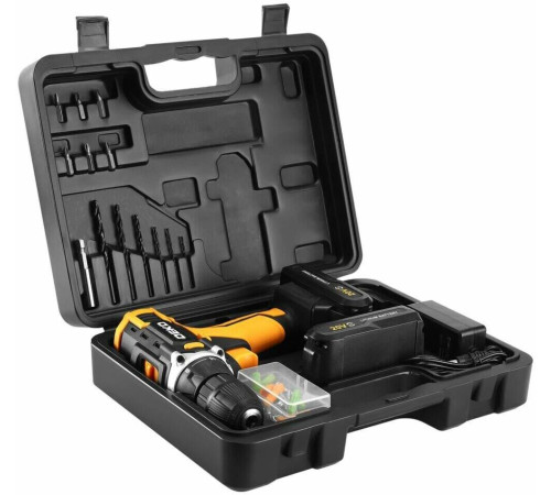 DEKO Banger 20V ONE + в кейсе + набор 63 инструмента для дома, 20В, 2х1.5Ач 083-1043