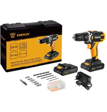 DEKO Banger 20V ONE + в кейсе + набор 63 инструмента для дома, 20В, 2х1.5Ач 083-1043