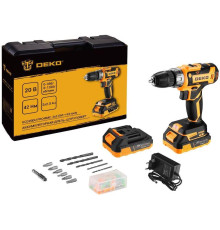 DEKO GCD20DU PRO в кейсе + набор 63 инструмента для дома, 20В, 2х2.0Ач 083-1040