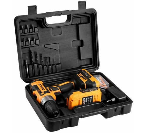 DEKO GCD20DU PRO в кейсе + набор 63 инструмента для дома, 20В, 2х3.0Ач 083-1039