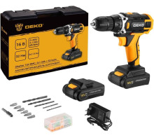 DEKO Sharker 16V в кейсе + набор 63 инструмента для дома, 16В, 2х1.5Ач 083-1041
