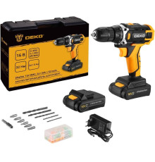 DEKO Sharker 16V в кейсе + набор 63 инструмента для дома, 16В, 2х1.5Ач 083-1041