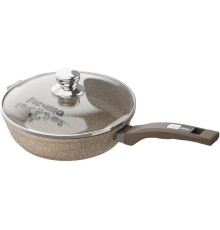 МЕЧТА С24806 Гранит brown 24см несъемная ручка стеклянная крышка