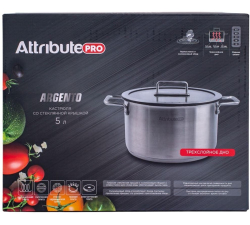 ATTRIBUTE ASA004 Кастрюля ARGENTO 5л 24см индукция