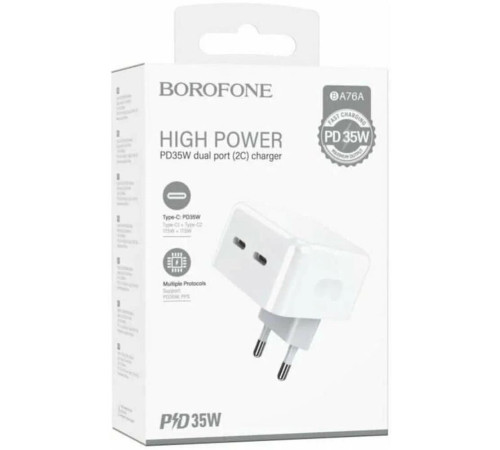 BOROFONE (6941991101113) BA76A 2Type-C 3.0A PD 35W , White
