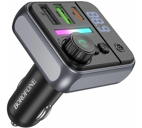 BOROFONE (6941991115257) BC50 FM-трансмиттер+АЗУ 2USB+1Type-C PD20W+QC3.0 , Black