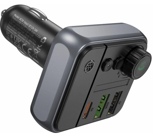 BOROFONE (6941991115257) BC50 FM-трансмиттер+АЗУ 2USB+1Type-C PD20W+QC3.0 , Black