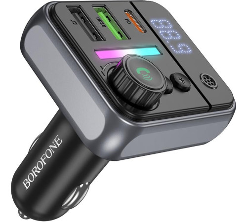 BOROFONE (6941991115257) BC50 FM-трансмиттер+АЗУ 2USB+1Type-C PD20W+QC3.0 , Black