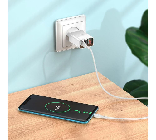 HOCO (6931474769824) C100Aaa 1USB+1Type-C 3.0A QC3.0 PD 20W , White