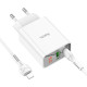 HOCO (6931474769824) C100Aaa 1USB+1Type-C 3.0A QC3.0 PD 20W , White