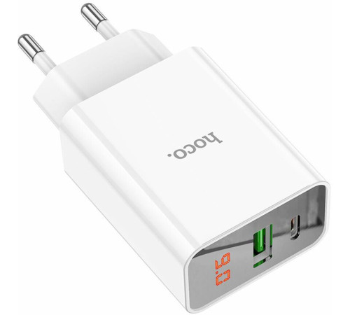 HOCO (6931474769824) C100Aaa 1USB+1Type-C 3.0A QC3.0 PD 20W , White