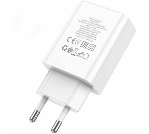 HOCO (6931474769824) C100Aaa 1USB+1Type-C 3.0A QC3.0 PD 20W , White
