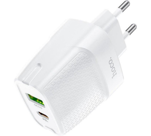 HOCO (6931474769824) C100Aaa 1USB+1Type-C 3.0A QC3.0 PD 20W , White