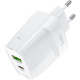 HOCO (6931474769824) C100Aaa 1USB+1Type-C 3.0A QC3.0 PD 20W , White