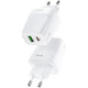 HOCO (6931474769824) C100Aaa 1USB+1Type-C 3.0A QC3.0 PD 20W , White