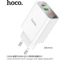 HOCO (6931474769824) C100Aaa 1USB+1Type-C 3.0A QC3.0 PD 20W , White