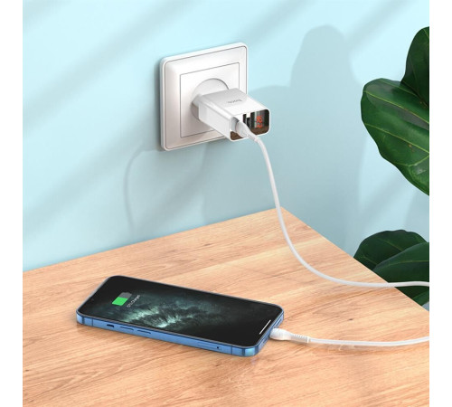 HOCO (6931474769824) C100Aaa 1USB+1Type-C 3.0A QC3.0 PD 20W , White